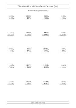 Soustraction de Nombres Octaux (Base 8)